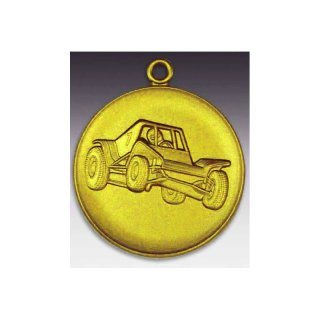 Medaille Auto (MotoCross) mit se  50mm, goldfarben in Metall