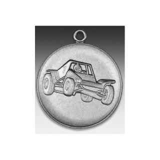 Medaille Auto (MotoCross) mit se  50mm, silberfarben in Metall