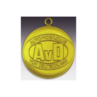 Medaille AvD - Automobil Club mit se  50mm, goldfarben in Metall