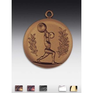 Medaille Badminton / Federball mit se  50mm, bronzefarben in Metall