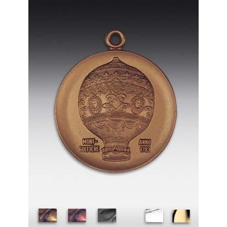 Medaille Ballonfliegen mit se  50mm, bronzefarben in Metall