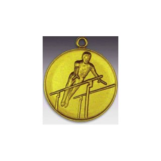 Medaille Barren - Turnen mit se  50mm, goldfarben in Metall