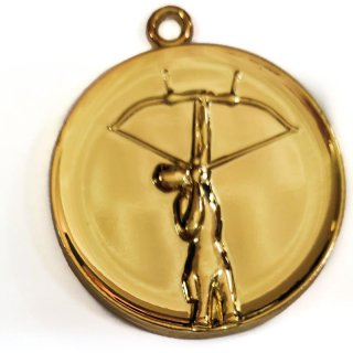 Medaille Belg. Bogenschiessen mit se  50mm, goldfarben in Metall