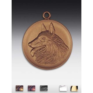 Medaille Belg. Schferhund mit se  50mm,  bronzefarben, siber- oder goldfarben