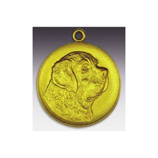 Medaille Bernhardiner mit se  50mm, goldfarben in Metall