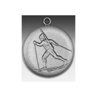 Medaille Biathlon mit se  50mm, silberfarben in Metall