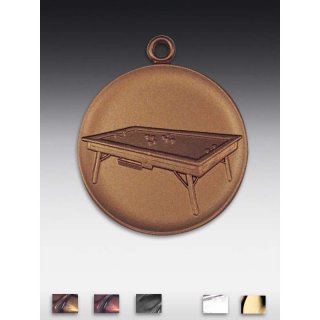 Medaille Billardtisch mit se  50mm, bronzefarben in Metall