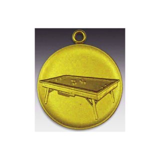 Medaille Billardtisch mit se  50mm, goldfarben in Metall
