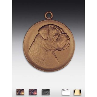 Medaille Boxerhund neu mit se  50mm,   bronzefarben, siber- oder goldfarben