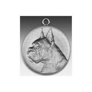 Medaille Boxerhundekopf neu mit se  50mm, silberfarben in Metall