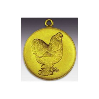 Medaille Brahama Huhn mit se  50mm, goldfarben in Metall
