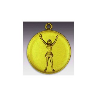 Medaille Cheerleader mit se  50mm, goldfarben in Metall