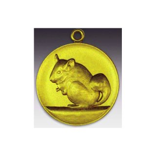 Medaille Chinchilla mit se  50mm, goldfarben in Metall