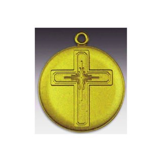 Medaille Christl. Kreuz mit se  50mm, goldfarben in Metall