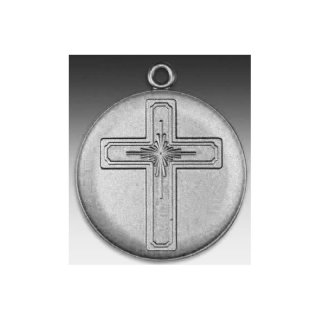 Medaille Christl. Kreuz mit se  50mm, silberfarben in Metall