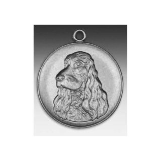 Medaille Cockerspaniel mit se  50mm, silberfarben in Metall