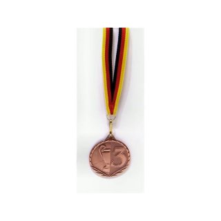 Medaille D=50mm, 3.Platz inkl. 10 mm Band, Bronzefarbig