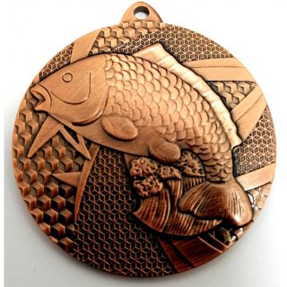 Medaille D=50mm Anglen-Fisch bronzefarben