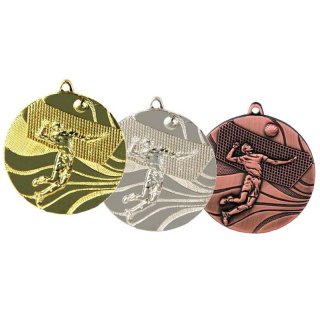 Medaille D=50mm Beach - Volleyball gold, silber und bronzefarben