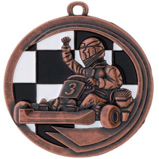 Medaille D=50mm,  Go-Kart  bronze Material,   Band  und Montage sind im Preis enthalten