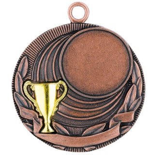 Medaille D=50mm,  Goldpokal bronzeneutral e,   Band  und Montage sind im Preis enthalten