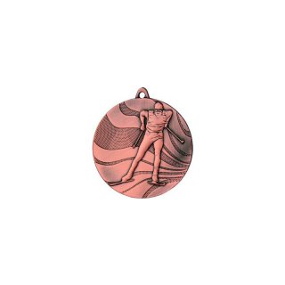 Medaille D=50mm Ski Langlauf  bronzefarben incl Band