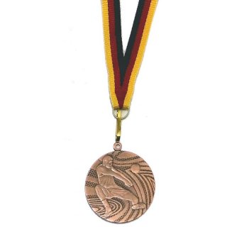 Medaille D=70mm, Volleyball inkl. 22 mm Band, Bronzefarbig, 10 Stck