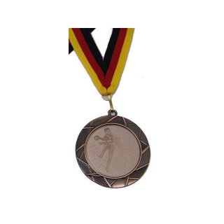 Medaille D=70mm, Handball (H) inkl. 22mm Band, Bronzefarbig