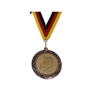Medaille D=70mm, Lyra inkl. 22mm Band, Bronzefarbig
