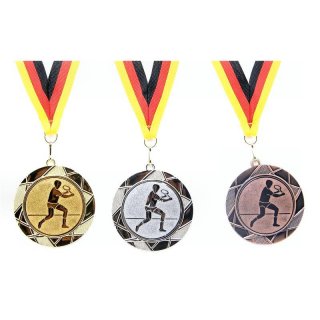 Medaille D=70mm, Tennis Herren inkl. 22mm Band, 3er Serie