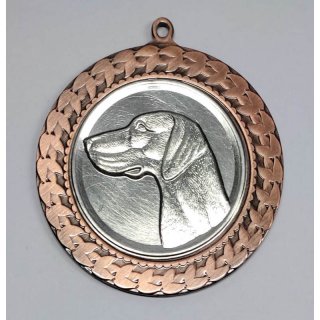Medaille  Deutsch - Kurzhaar D=70mm in 3D, inkl.  22mm Band, Bronzefarbig
