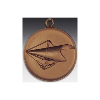 Medaille Drachenflieger mit se  50mm, bronzefarben in Metall