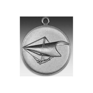 Medaille Drachenflieger mit se  50mm, silberfarben in Metall