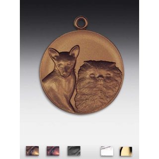 Medaille Edelkatzen mit se  50mm, bronzefarben in Metall