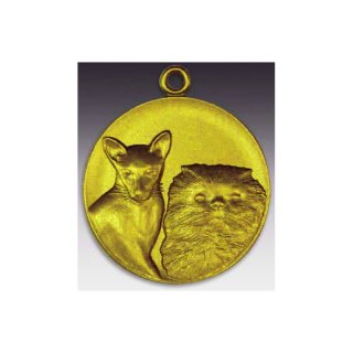 Medaille Edelkatzen mit se  50mm, goldfarben in Metall