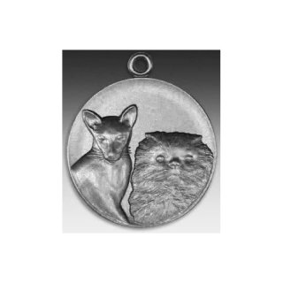 Medaille Edelkatzen mit se  50mm, silberfarben in Metall