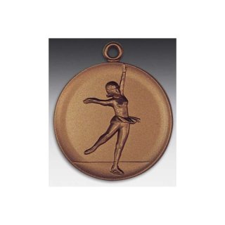 Medaille Eiskunstlufer - Frau mit se  50mm, bronzefarben in Metall