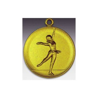 Medaille Eiskunstlufer - Frau mit se  50mm, goldfarben in Metall