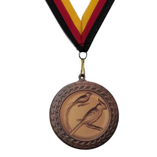 Medaille Exoten mit se  50mm, bronzefarben in Metall