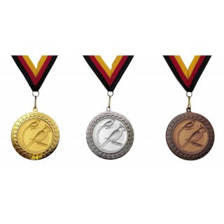 Medaille Exoten mit se  50mm,   bronzefarben, siber- oder goldfarben