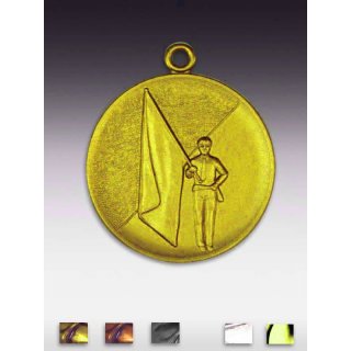 Medaille Fahnenschwenker mit se  50mm, goldfarben in Metall