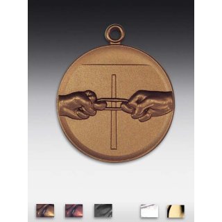 Medaille Fingerhackeln mit se  50mm, bronzefarben, siber- oder goldfarben