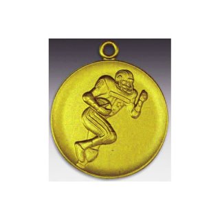 Medaille Football mit se  50mm, goldfarben in Metall