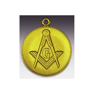 Medaille Freimaurer mit se  50mm, goldfarben in Metall