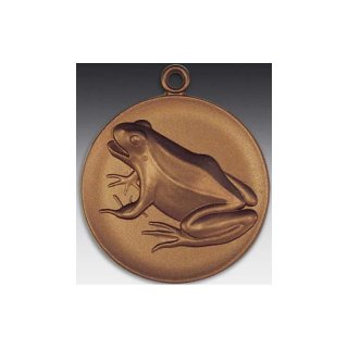 Medaille Frosch mit se  50mm, bronzefarben, siber- oder goldfarben