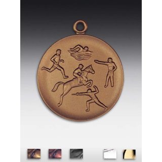 Medaille Fnfkampf mit se  50mm,   bronzefarben, siber- oder goldfarben