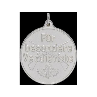 Medaille Fr besondere Verdienste, 40 mm, versilbert, mit se und Ring