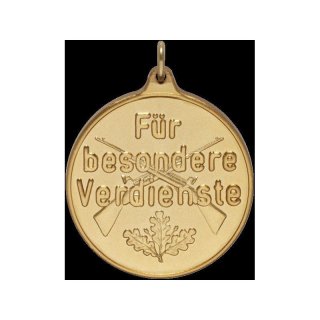 Medaille Fr besondere Verdienste, 40 mm, vergoldet, mit se und Rin