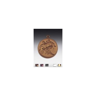 Medaille Fussball 2 Mnner mit se  50mm,   bronzefarben, siber- oder goldfarben