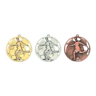 Medaille Fussball Goldfarben 50mm incl.Band